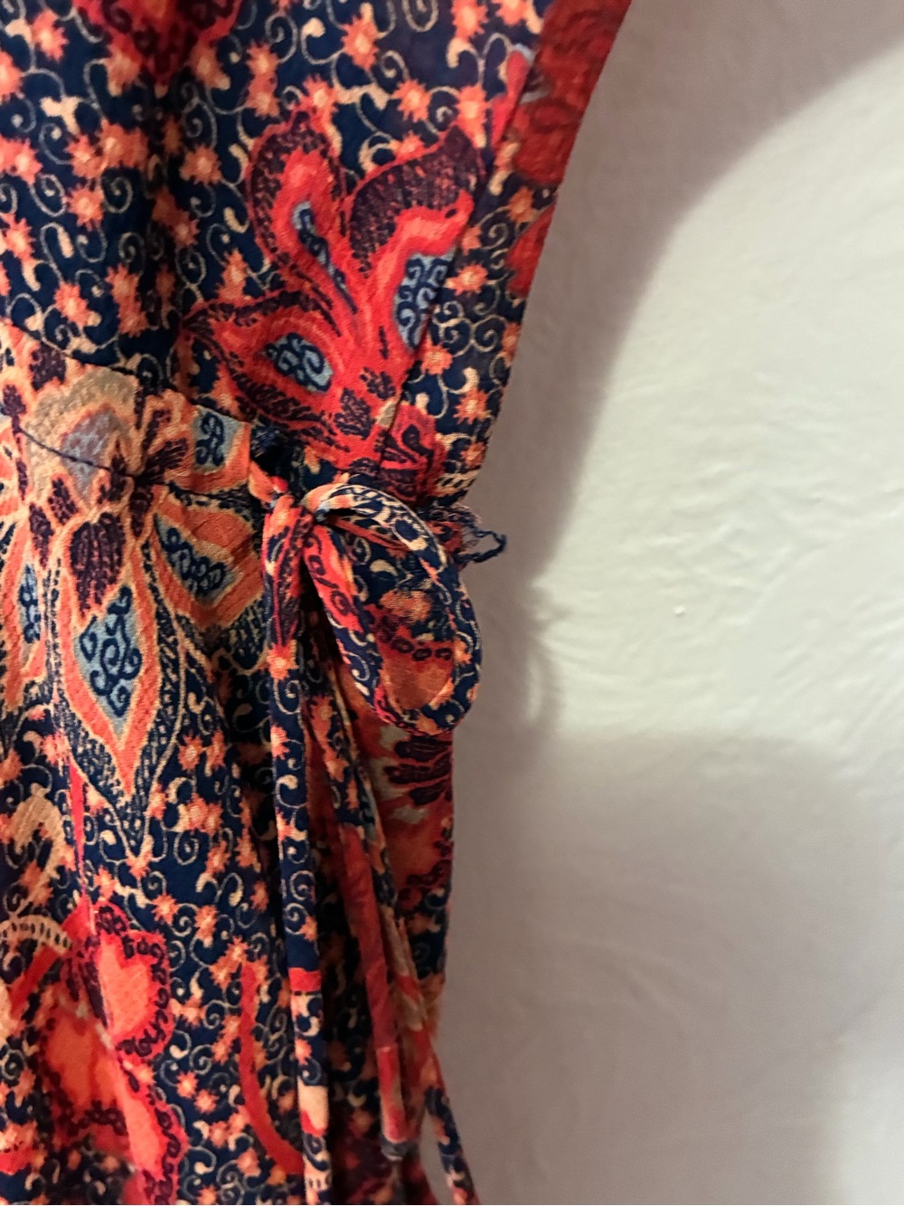 Free People Navy Dress with Red Floral Trim - Picture 7 of 12
